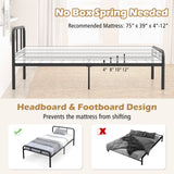 Modern Metal Platform Bed with Headboard and Footboard