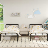 Modern Metal Platform Bed with Headboard and Footboard