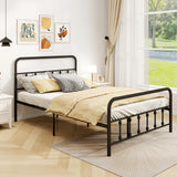 Bed Frame with Headboard and Under Bed Storage Black