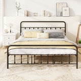 Bed Frame with Headboard and Under Bed Storage Black