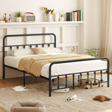 Bed Frame with Headboard and Under Bed Storage Black