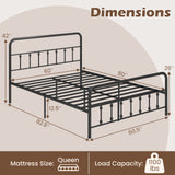 Bed Frame with Headboard and Under Bed Storage Black