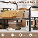 Bed Frame with Headboard and Under Bed Storage Black