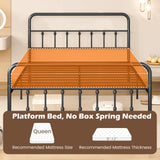 Bed Frame with Headboard and Under Bed Storage Black