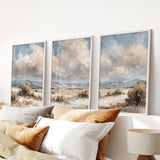 Warm Neutral Desert Landscape Decor. 3 Piece Nature Wall Art