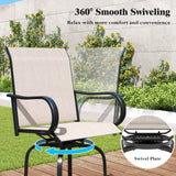 2 Pieces Patio 360 Rotation Swivel Bar Stool Set