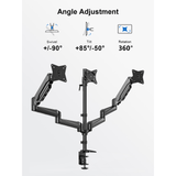 ErgoAV Gas Spring Desk Mount for Triple Monitors 13" to 32"