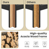 2 Tier Slim Nightstand Bedside Table with Drawer Shelf