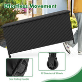 85 Gallon Outdoor Storage Box with Removable Liner and Universal Wheels