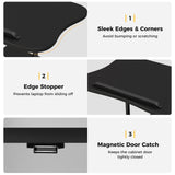 Adjustable Mobile Standing Desk Cart with Tilt Desktop and Cabinet