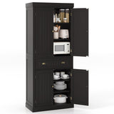 Cupboard Freestanding Kitchen Cabinet w/ Adjustable Shelves