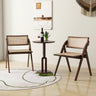 Foldable Dining Chairs Set of 2 with Woven Rattan Backrest
