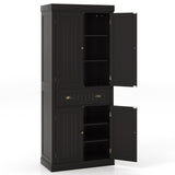 Cupboard Freestanding Kitchen Cabinet w/ Adjustable Shelves