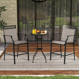 Outdoor Counter Stools Set of 2 Heavy-Duty Barstools with Footrest and Armrests