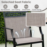 Outdoor Counter Stools Set of 2 Heavy-Duty Barstools with Footrest and Armrests