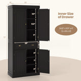 Cupboard Freestanding Kitchen Cabinet w/ Adjustable Shelves