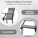 Outdoor Counter Stools Set of 2 Heavy-Duty Barstools with Footrest and Armrests