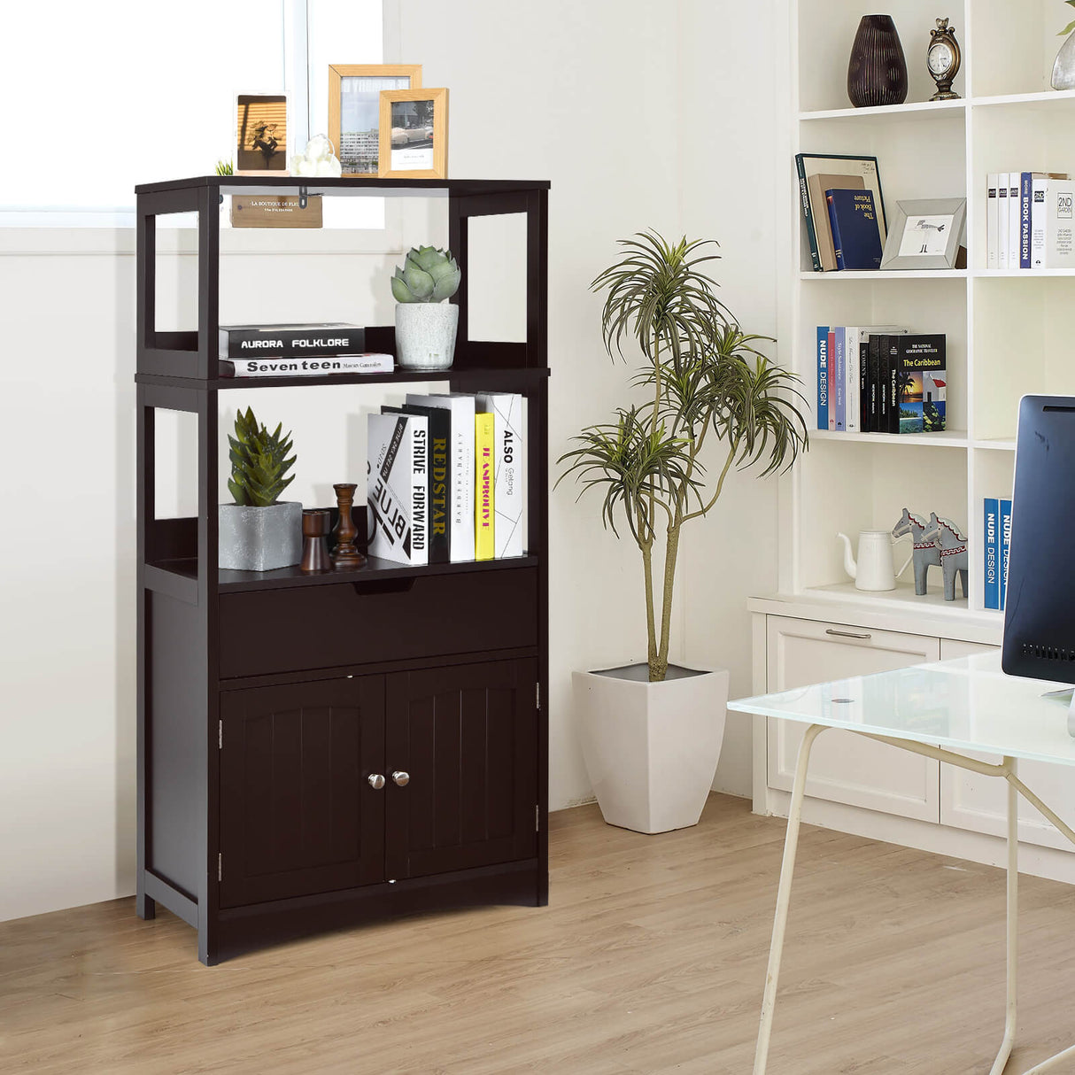 Bathroom Storage Cabinet with Drawer and Shelf Floor Cabinet