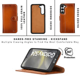 Buffalo Leather Samsung Galaxy S24 Plus Wallet with Detachable Case