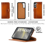 Buffalo Leather Samsung Galaxy S24 Wallet with Detachable Case