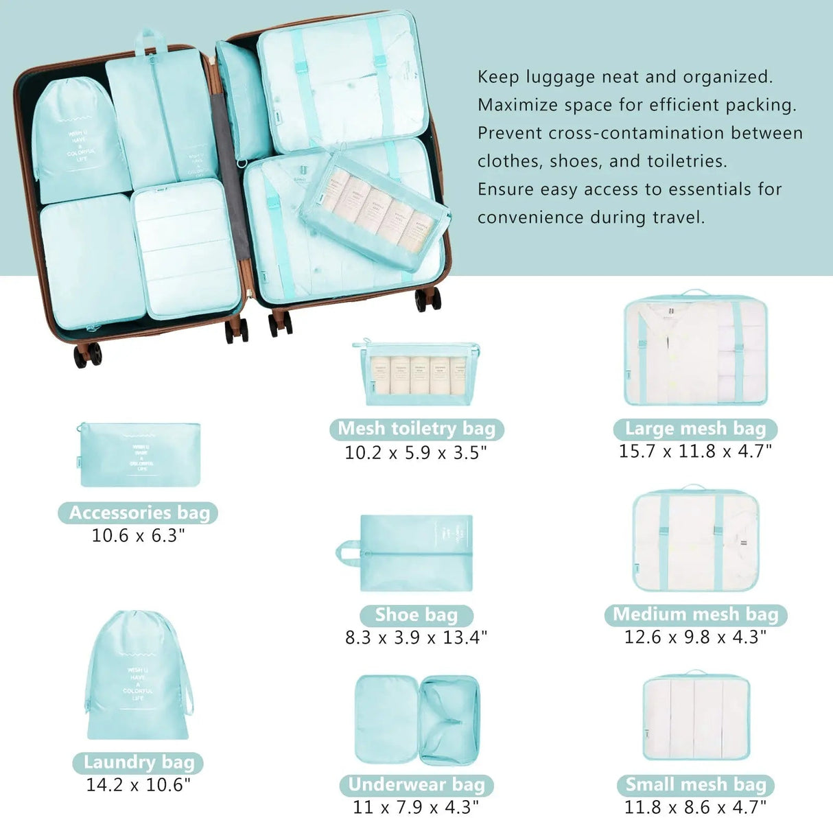 Hardshell Luggage Set with TSA Lock, 360° Spinner Wheels, Lightweight