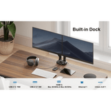 ErgoAV ErgoLink Motion Desk Mount for Dual Monitors up to 34" and 22 lbs