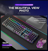 T6 Gaming Keyboard & Mouse Set  Rainbow Backlight  Platinum