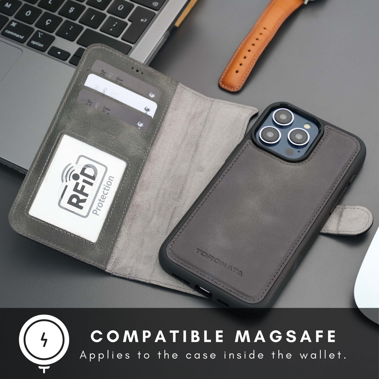 Casper Leather iPhone 14 Pro Wallet Case | MagSafe