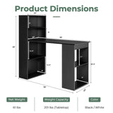 Computer Desk Writing Workstation Office with 6-Tier Storage Shelves