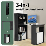 Computer Desk Writing Workstation Office with 6-Tier Storage Shelves