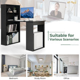 Computer Desk Writing Workstation Office with 6-Tier Storage Shelves
