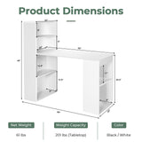 Computer Desk Writing Workstation Office with 6-Tier Storage Shelves