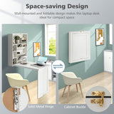 Wall Mounted Fold-Out Convertible Floating Desk Space Saver