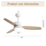 Ceiling Fans with Light with Reversible DC Motor and Adjustable Speed