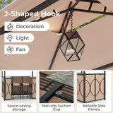 3-Piece Patio Bar Set Grill Gazebo & 2 Bar Stools with Tempered Glass Bar Table