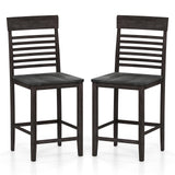 Dining Chair Set of 2 with Footrests and Solid Wood Frame