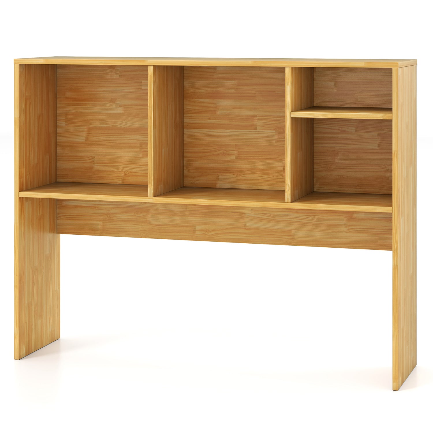Computer Desktop Bookcase with 4 Cubbies and Open Back Compartment