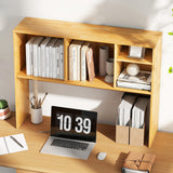 Computer Desktop Bookcase with 4 Cubbies and Open Back Compartment