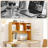 Computer Desktop Bookcase with 4 Cubbies and Open Back Compartment