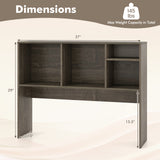 Computer Desktop Bookcase with 4 Cubbies and Open Back Compartment
