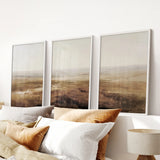 Minimalist Neutral Landscape Wall Art. Set of 3 Prints