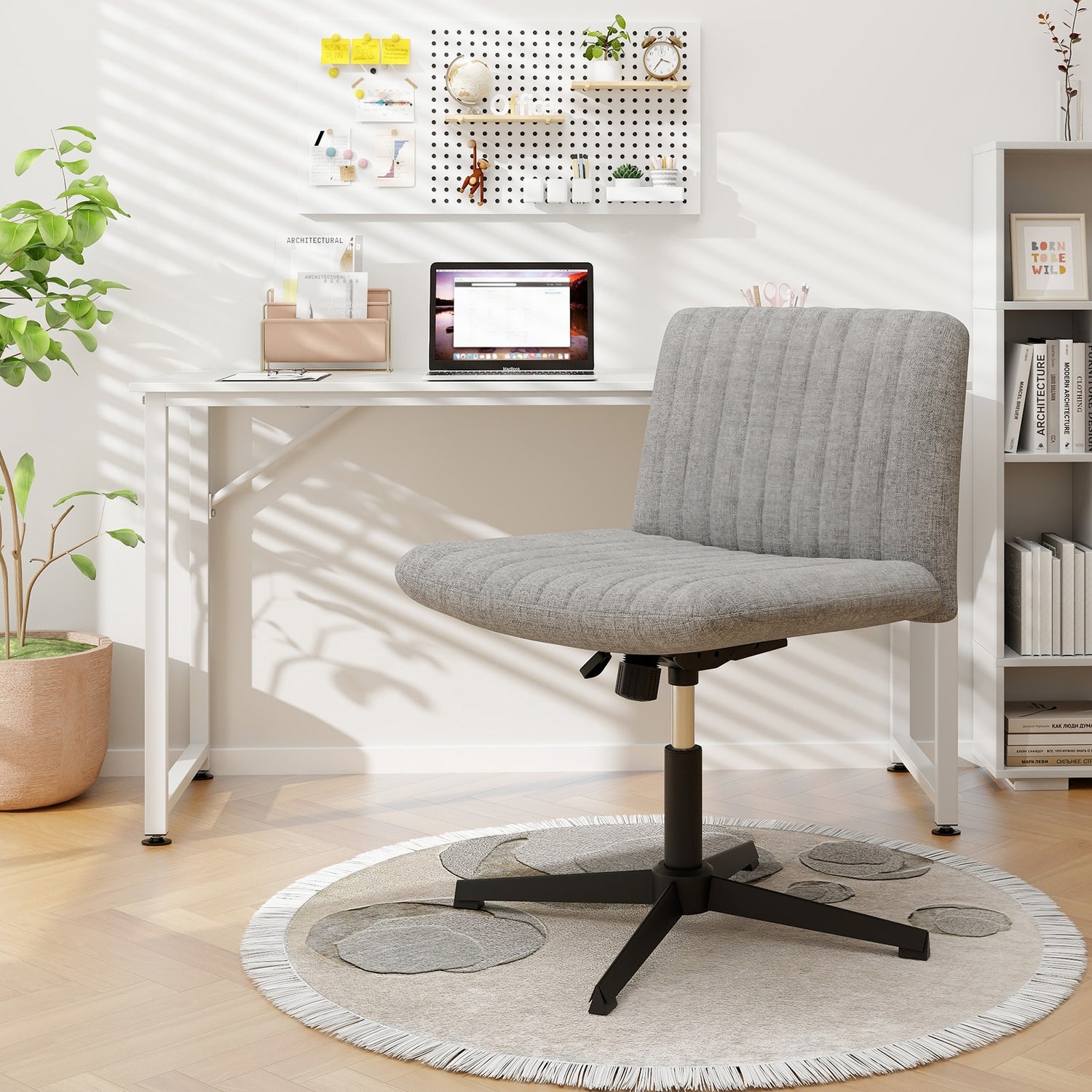 Criss Cross Legged Chair No Wheels 120° Rocking Adjustable Height