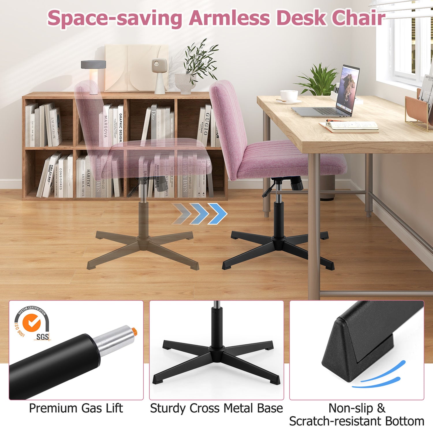 Criss Cross Legged Chair No Wheels 120° Rocking Adjustable Height