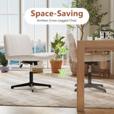 Criss Cross-Legged Swivel Desk Chair No Wheels