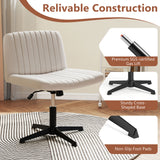 Criss Cross-Legged Swivel Desk Chair No Wheels