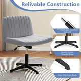 Criss Cross-Legged Swivel Desk Chair No Wheels