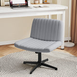 Criss Cross-Legged Swivel Desk Chair No Wheels