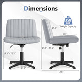 Criss Cross-Legged Swivel Desk Chair No Wheels