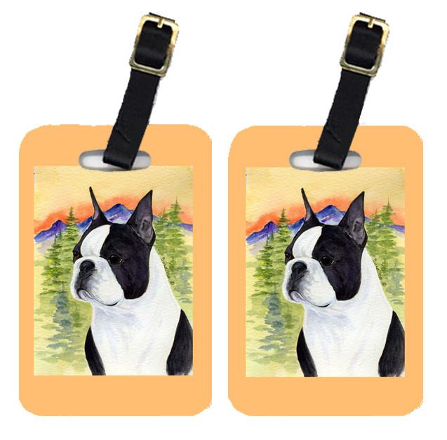 Boston Terrier Luggage Tags – Set of 2 Durable Bag Tags with Straps
