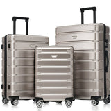 Hardshell Luggage Set 3 Piece, Durable ABS+PC Travel Suitcase with